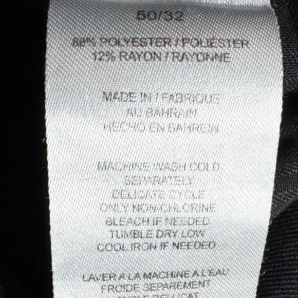 Savane Men’s Dress Pants 50x32 Black Classic Fit Big & Tall Flat Front - Picture 9 of 9